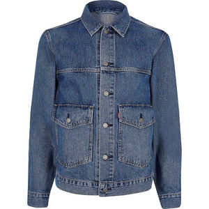 Veste en jean pour homme personnalisée, décontractée, en coton, col rabattu, lavage à la pierre, marron, surdimensionnée, pour l'entraînement - Product Image 2