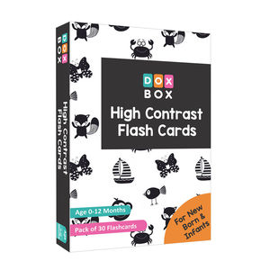 Cartes flash bébé haute contraste conçues par des experts, imprimées en gros en usine pour l'apprentissage Montessori basé sur la science de la vision du nouveau-né - Product Image 2