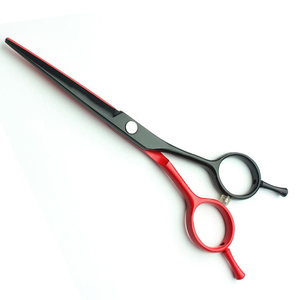 Ciseaux de coiffeur de cheveux de qualité supérieure couleur noire et rouge Sharpe lame Salon de beauté ciseaux de cheveux avec deux repose-doigts - Product Image 1