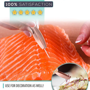 แหนบคีบกระดูกปลาเคลือบทองแดงอุปกรณ์ทำอาหารสำหรับเตรียมอาหาร - Product Image 4