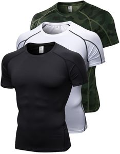 เสื้อยืดออกกำลังกายผู้ชาย ผ้าคอตตอนผสม ยืดหยุ่น ระบายอากาศ กระชับกล้ามเนื้อ เหมาะสำหรับการฝึกซ้อมในยิม แขนสั้น - Product Image 5