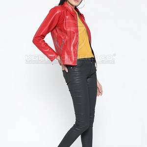 Veste en cuir tendance pour femmes Vêtements d'extérieur élégants et ajustés avec fermeture à glissière moderne Veste en cuir PU pour femmes - Product Image 4