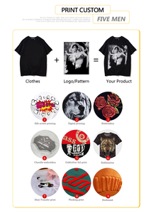 เสื้อยืดผู้ชายพิมพ์ลายโลโก้พัฟแบบเรียบ230 GSM 100% สกรีนผ้าฝ้ายเสื้อผ้าแนวสตรีทแวร์สำหรับสโมสรรุ่นเฮฟวีเวตใช้ได้ทั้งชายและหญิง - Product Image 3