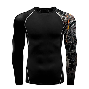 High Quality Wholesales Jitsu MMA BJJ Rash Guards Spandex Custom Design Sublimation <b>Printed</b> Short Sleeve Rash Guard Shirt - Product Image 4