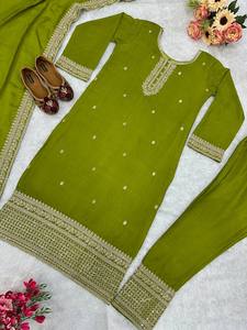 DISEÑADOR PARTY WEAR TOP Y PANT PLAZZO CON FANCY DUPPATA - Product Image 2