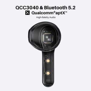 Auricolari senza fili con chiamata a cristalli trit per 5.2 Bluetooth Qualcomm QCC3040 4mics CVC 8.0 Noise cablato auricolari musicali - Product Image 5