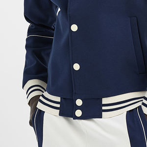 High Quality Custom Blue <b>Man</b> <b>Jacket</b> Letterman Varsity Wool 100% Real Leather <b>Thin</b> Winter Canvas Design - Product Image 5