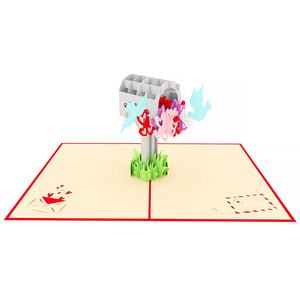 กล่องจดหมายรักตัดด้วยเลเซอร์ตามธีมนกพิราบ3D ป๊อปอัพพร้อมซองแฮนด์เมดวาเลนไทน์หรือการ์ดอวยพรงานแต่งงาน - Product Image 2