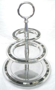 Support à gâteau en marbre de style élégant avec incrustation en laiton, support rond multifonctionnel pour gâteau, pizza, plateau à dessert pour mariage, anniversaire - Product Image 5