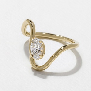 แหวนเพชรรูปวงรีสำหรับปลูกในห้องปฏิบัติการแหวนทองคำแหวนเพชรที่มีเอกลักษณ์แหวนหมั้นเพชรทันสมัย - Product Image 3