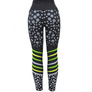 Leggings de cintura alta para mujer con rayas, ideales para hacer ejercicio y que se pueden personalizar para adaptarse a tu estilo. - Product Image 3