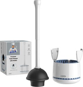 MR.SIGA Toilet Plunger with <b>Holder</b>, Plungers for Bathroom Heavy Duty, White - Product Image 4