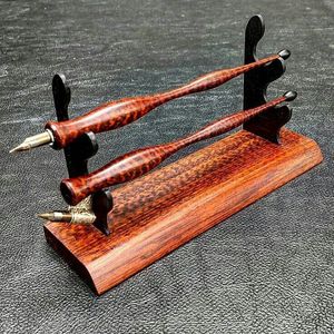 Ensemble de stylos cadeau de luxe de haute qualité en bambou fait à la main personnaliser stylo en bois avec logo gravé avec boîte en bois - Product Image 2