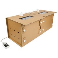 Boîte de couvaison pour poussins avec lampe chauffante, couveuse en bois pour volailles avec radiateurs pour poussins, canards, cailles et oiseaux