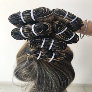 Mechones de cabello humano brasileño, extensiones de cabello humano 100% virgen, 1b/27 ombré, con cutícula completa - Product Image 4
