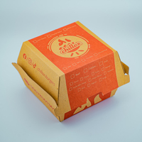 Boîte à hamburger en carton ondulé écologique récipient pour aliments à emporter kraft personnalisé jetable recyclable en papier brun à clapet