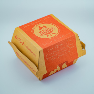 Thân thiện với môi sóng Burger Hộp Tùy chỉnh Kraft Takeaway <span class=keywords><strong>container</strong></span> thực phẩm <span class=keywords><strong>d</strong></span>ùng một lần có thể tái chế giấy màu nâu Burger vỏ sò - Product Image 2