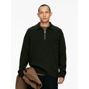 Suéter de punto de media cremallera Simple de otoño antiarrugas hecho a medida, suéter de punto Jacquard de manga larga, ropa de hombre para invierno - Product Image 4