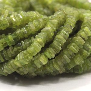 ลูกปัดหินเพอริโดตเรียบ Heishi, ทรงสี่เหลี่ยม, เบาะรองนั่ง, สาย16นิ้ว4มม. โดยประมาณ, ราคาขายส่ง, ออกใหม่, ธรรมชาติ100% - Product Image 5