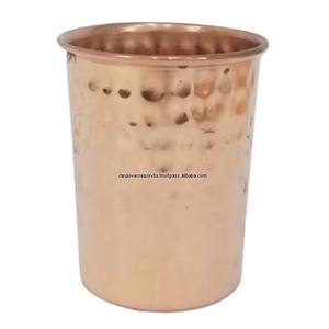 Hammered Design Pure Copper <b>Glass</b> Tumbler for Home Cafe Hotel & Restaurant Tableware with Ayurvedic Benefits - Product Image 4