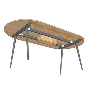 Modern <b>Foldable</b> MDF Oval Conference <b>Table</b> <b>with</b> Cone <b>Legs</b> for Office & Hotel Use - Product Image 4