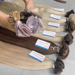 วิกผมคนแท้แบบเรมี่ผูกด้วยมือสำหรับต่อผมมนุษย์แบบไม่พันกันไม่หลุดปลายสองด้าน100กรัม100% เวียดนาม - Product Image 1