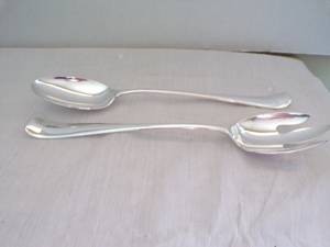 Ustensiles de salade de serveurs de salade d'acier inoxydable poli par argent pour l'emballage de cadeau d'hôtel de restaurants et de stations de vacances d'Inde - Product Image 2