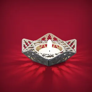 Bulk Ready Indian Crafted <b>Wooden</b> <b>Pillar</b> <b>Candle</b> <b>Holder</b> Elegant Decorative Piece for Festive Home Styling and Celebration Display - Product Image 5