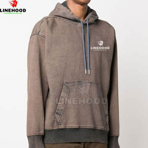 Meilleure vente de sweats à capuche délavés à l'acide pour hommes nouveau design 100% coton basique d'hiver en coton mélangé bas quantité minimale de commande - Product Image 3