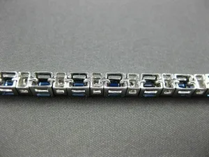 Bracelet tennis en argent 925 avec moissanite taille baguette 8 carats et saphir, 7 pouces, bracelets et joncs - Product Image 2