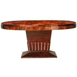 Art Deco <b>Dining</b> <b>Table</b> Wood Brown Finish - Product Image 3