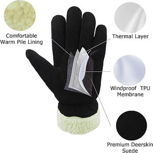 <b>Men</b> Women's Waterproof <b>Thermal</b> Winter <b>Gloves</b> PU Synthetic Leather Casual Quick Dry Eco-Friendly High Quality Wholesale - Product Image 5