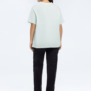 T-shirt à manches courtes 100% coton pour femmes de haute qualité respirant Logo personnalisé meilleur prix XS pour vêtements d'été en gros disponible - Product Image 5