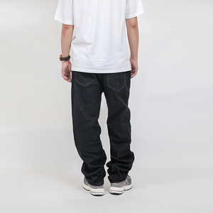 กางเกงยีนส์สีดำทรงตรงสำหรับผู้ชายกางเกงยีนส์สีฟ้าอ่อนแบบลำลองสำหรับผู้ชายขายส่งแบบคลาสสิก - Product Image 4