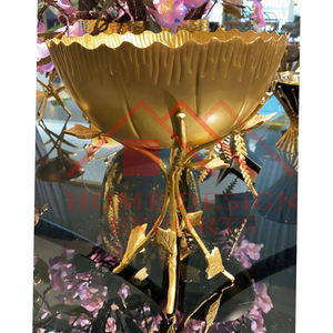 Chip decorativo y inmersión dorado decorativo para servir frutas cuenco superventas oro Pedestal flor cuenco con soportes/ - Product Image 1