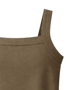 Camiseta sin Mangas Personalizada para Mujer, Color Marrón, Cuello Cuadrado, Estilo Casual de Verano, Tejido Suave y Transpirable, Fabricante Personalizado, Venta al Por Mayor - Product Image 4