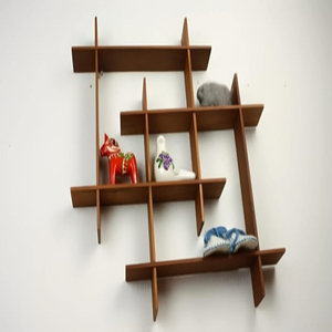 Wooden Floating Rack <b>Shelves</b> for Home Decor Wall Mount Bracket Intersecting Cabinet for Living Room Office-for Display <b>Storage</b> - Product Image 5