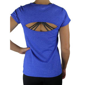 Camiseta de manga corta con cuello redondo para mujer, ropa 100% de algodón personalizada con abertura lateral para verano - Product Image 6