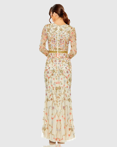 Robe de soirée longue en satin romantique drapé à paillettes pour femmes 2024 Col rond Maxi - Product Image 3