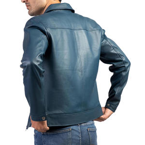 Chaqueta de bombardero de cuero bordada personalizada con impresión de logotipo para hombre y mujer, ropa de calle informal, proveedor de prendas de vestir exteriores OEM - Product Image 5
