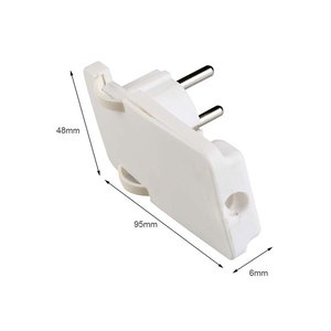Spina Schuko piatta salvaspazio bianco 16A 250V presa cavo 90 gradi-forniture elettriche/spine, Multi-prese e prolunga - Product Image 5