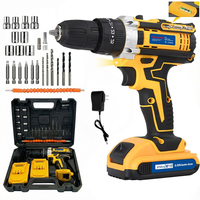 Ensemble d'outils de perçage, perceuse-visseuse sans fil 21V Max, 2 vitesses, moteur haute performance, comprend 2 batteries Li-Ion 1.3Ah, chargeur