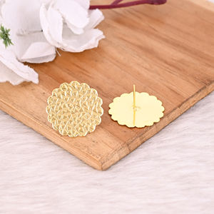 Pendientes Minimalistas Hechos a Mano de Latón para Mujer, Joyería Ligera, Joyería al por Mayor, Pendientes de Botón, Pendientes de Moda para Boda - Product Image 4