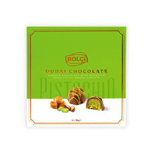 Caja de Kadayif con Sabor a Chocolate Verde de Primera Calidad DUBAI G.96X6 con Pistachos, Confitería Sólida - Product Image 1
