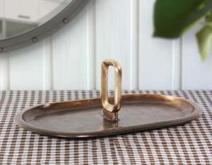 Exclusivo lujo aluminio oro latón antiguo Metal decorativo servir bandejas cuenco hecho a mano característica para fiestas - Product Image 2