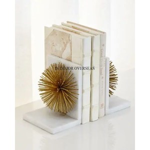 Pájaros chapados en oro de metal de primera calidad sentados en hojas y ramas recubiertas de polvo de color negro Sujetalibros de diseñador al precio más bajo - Product Image 6