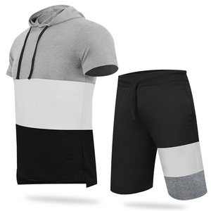 Men's Custom Summer 2-Piece Tracksuit 100% Cotton T-Shirt & Mesh Shorts Breathable Printed Logo <b>Twin</b> <b>Sets</b> - Product Image 6