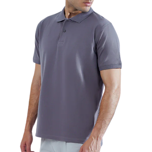 Polo classique gris pour homme, confortable, respirant, en coton, décontracté, tendance et élégant, à manches courtes pour homme - Product Image 3