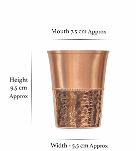 Verres de récipient à boire en cuivre massif de haute qualité en surface martelée en cuivre pur fabriqué en Inde - Product Image 5