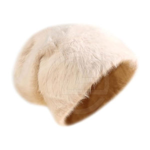 Gorro de mohair de invierno con diseño de punto acanalado y tejido cálido y transpirable Gorro de mohair de ajuste clásico con textura cepillada - Product Image 2